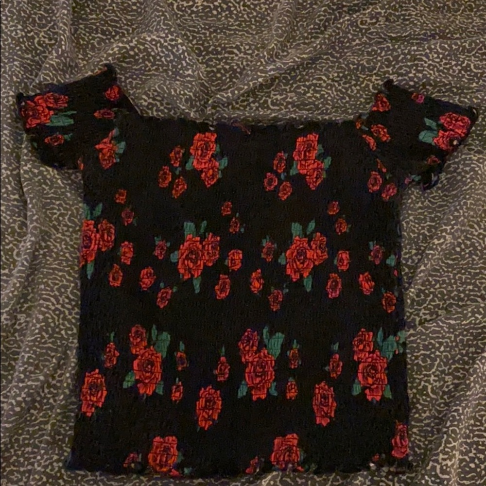 tight tube top w/ small off the shoulder sleeves